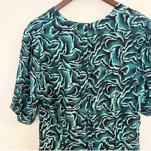 Whistles Asos Watercolour Zebra Print Dress Button Front V-neck Size 14 NEW - Picture 10 of 12